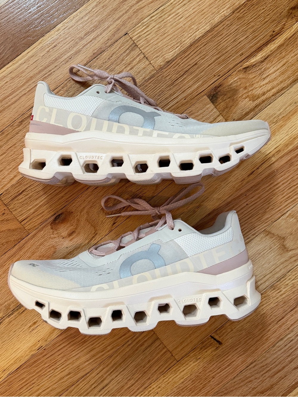 On Running Cloudmonster Women's Sneakers in tan/pink